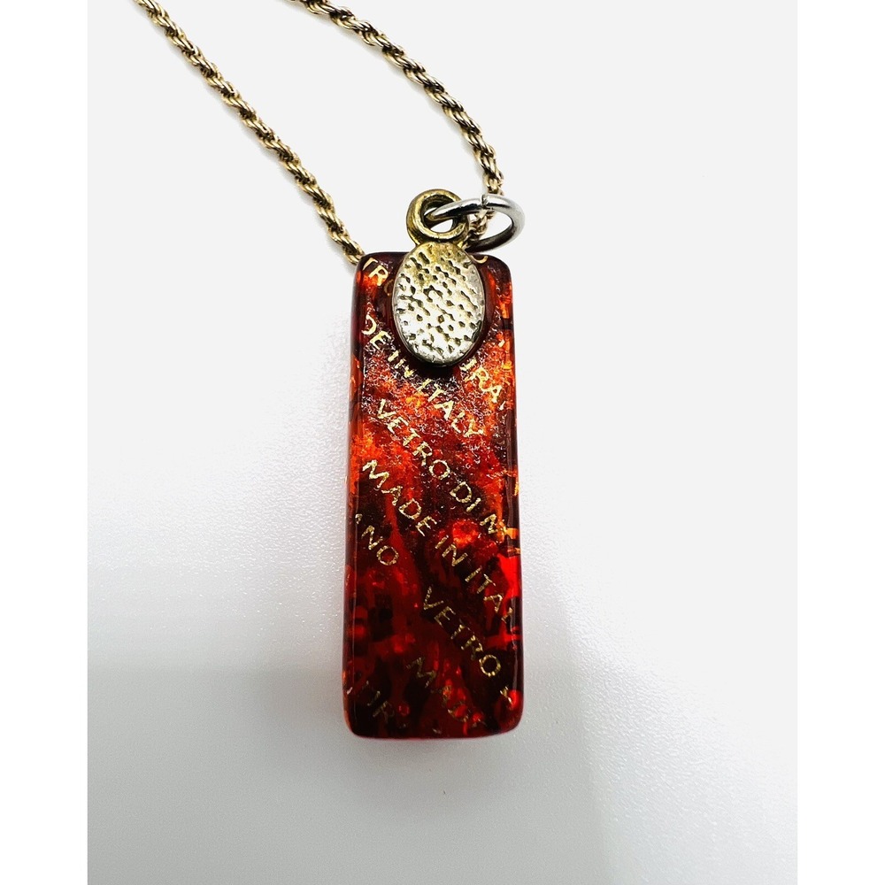 Danecraft 925 Silver NECKLACE 18" Italy With Murano Glass Pendant - Picture 6 of 7